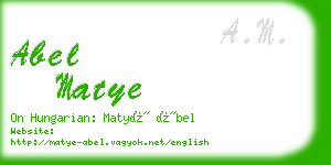 abel matye business card